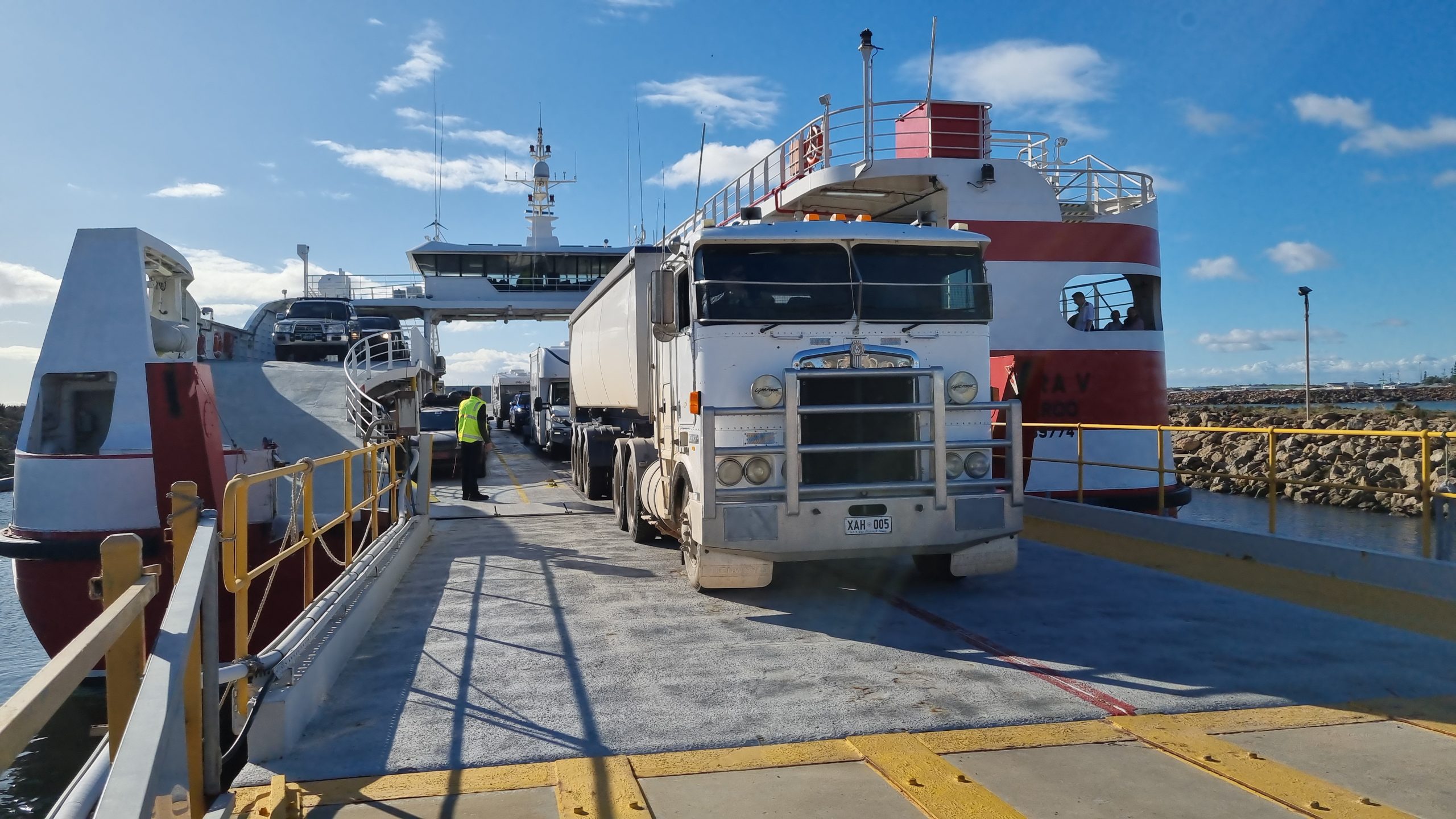 Semi Trailer disembarking Aurora V.